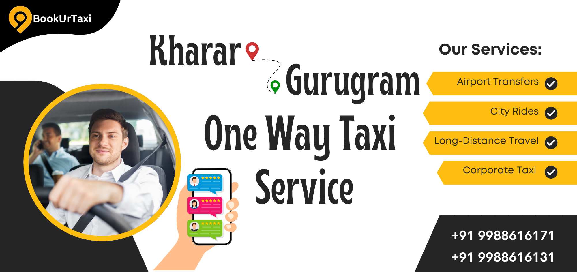 Kharar to Gurugram One Way Taxi Service At ₹3610