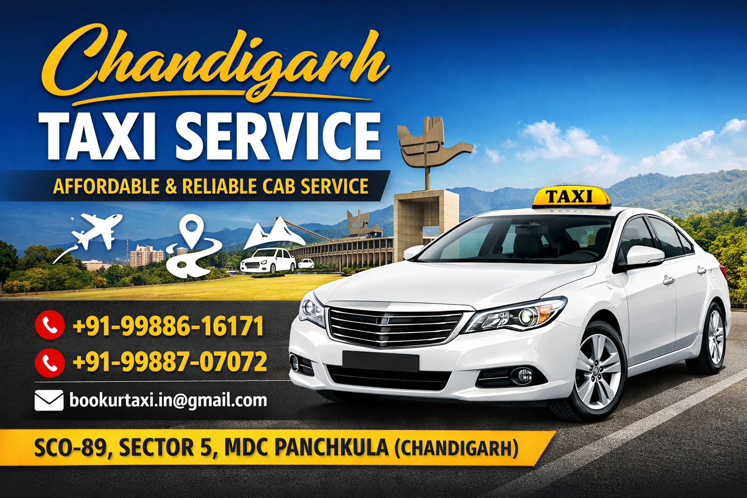 Chandigarh Taxi Service – Affordable & 24/7 Cab Booking